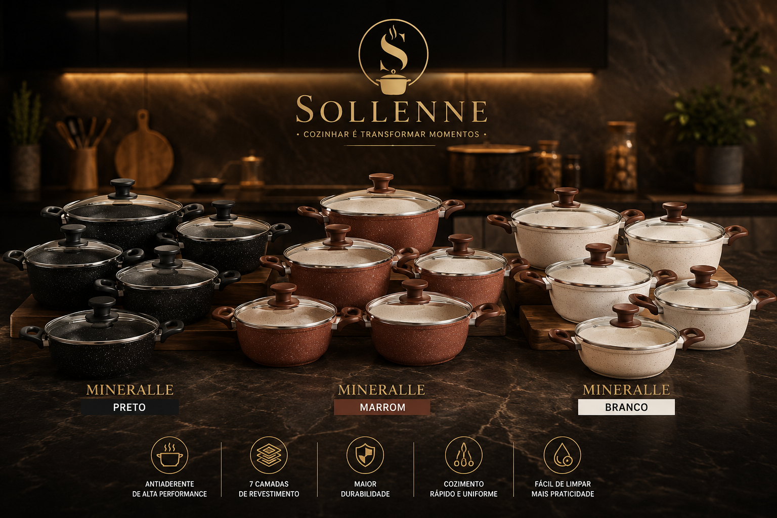 Kit de panelas Sollenne